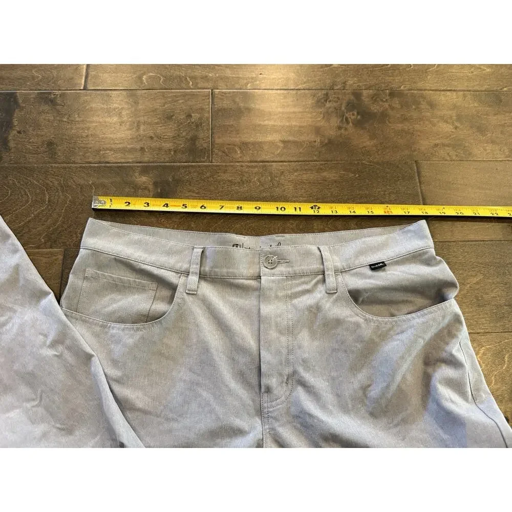 Travis Mathew Mens Gray Performance Golf Stretch Straight Leg Pants Size 35